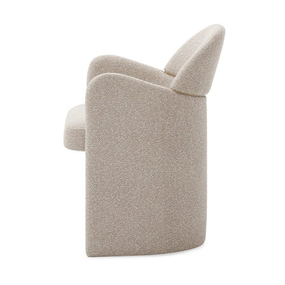 Ashley - Modern Beige Fabric + Brushed Brass Dining Chair