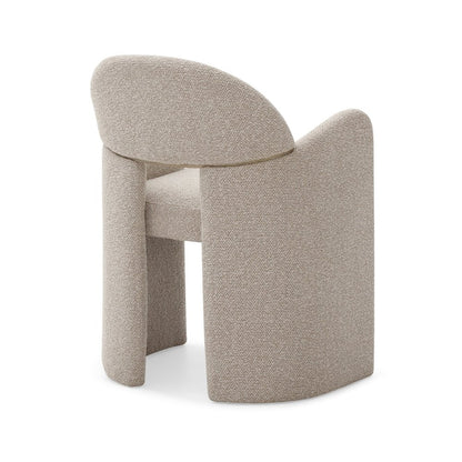 Ashley - Modern Beige Fabric + Brushed Brass Dining Chair