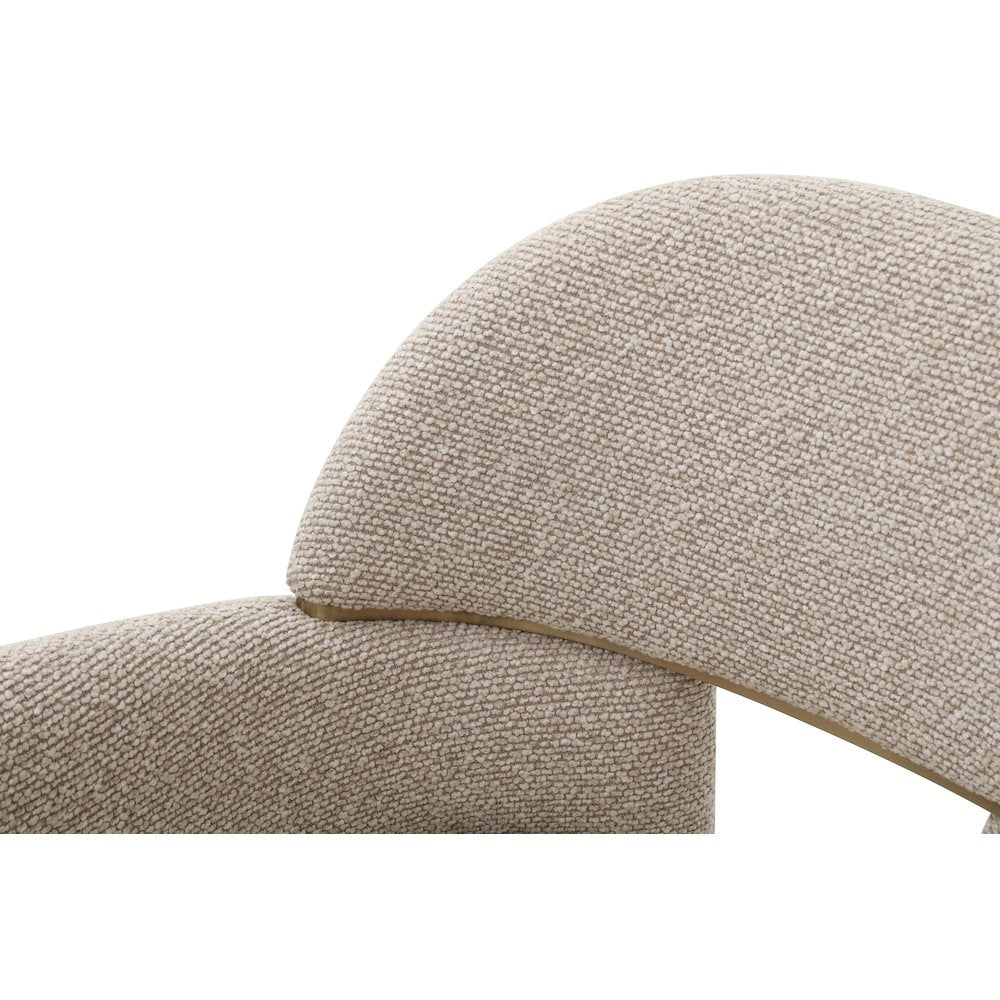 Ashley - Modern Beige Fabric + Brushed Brass Dining Chair