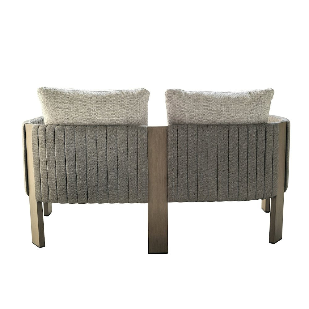 Renava Salvora - Outdoor Beige Fabric & Grey Rope Loveseat