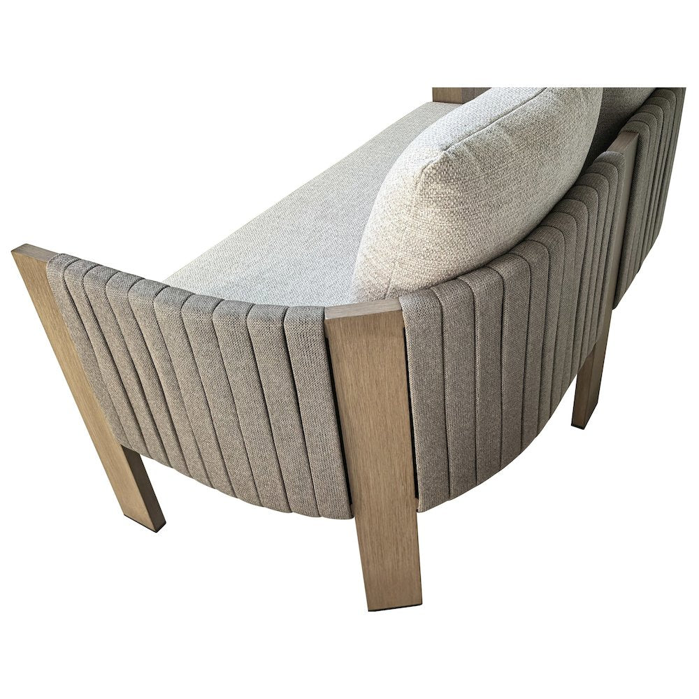 Renava Salvora - Outdoor Beige Fabric & Grey Rope Loveseat