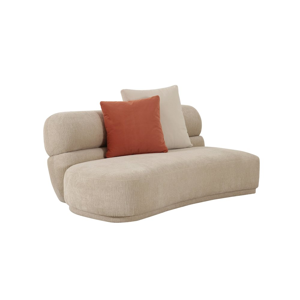Divani Casa Knight - Modern Beige Fabric Curved Sectional
