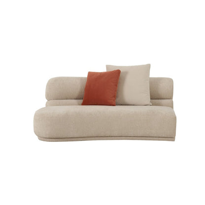 Divani Casa Knight - Modern Beige Fabric Curved Sectional