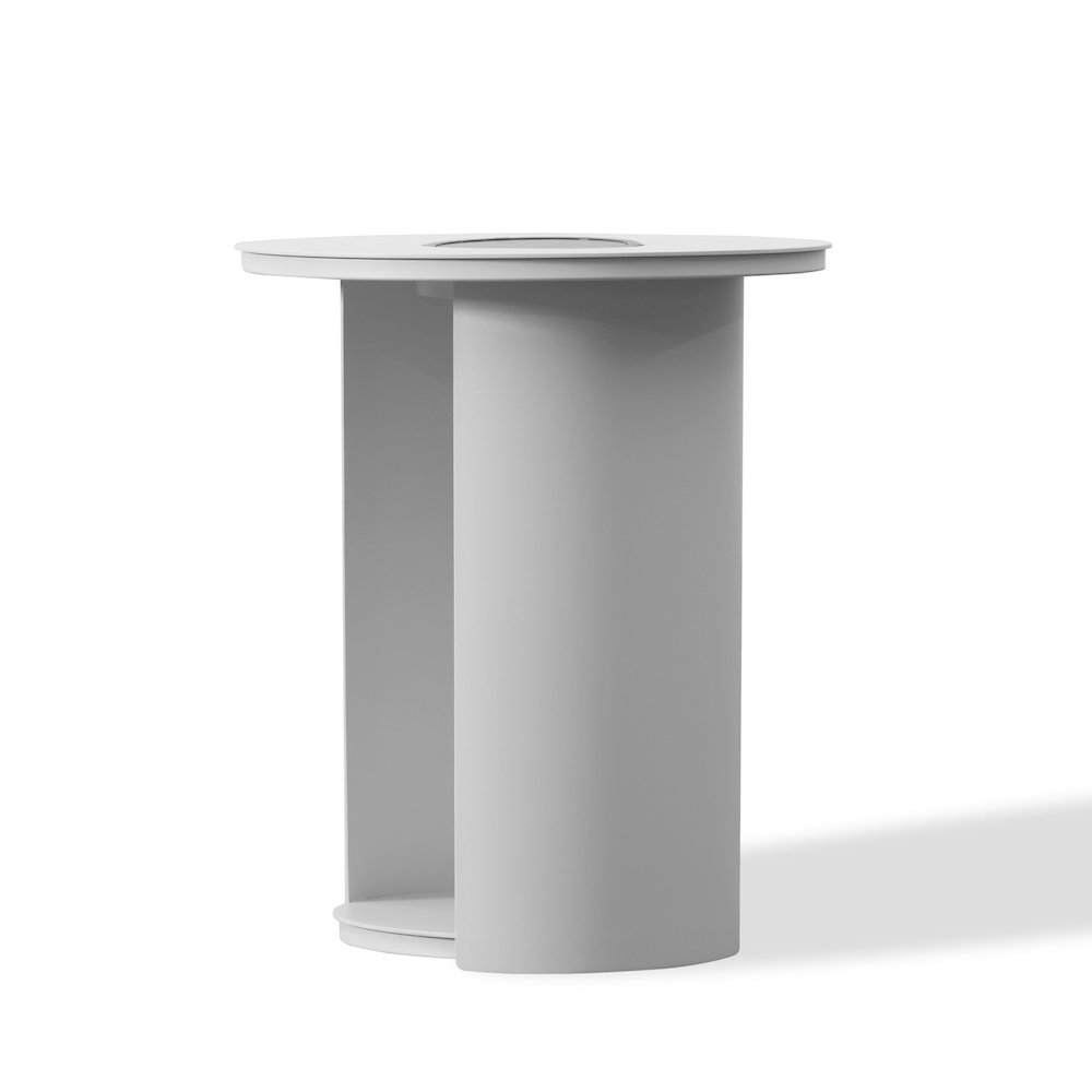 Renava Onza - Outdoor White End Table w/ Solar Light