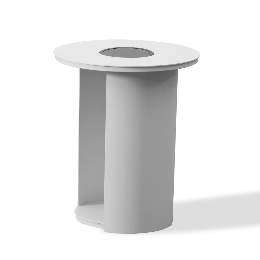 Renava Onza - Outdoor White End Table w/ Solar Light