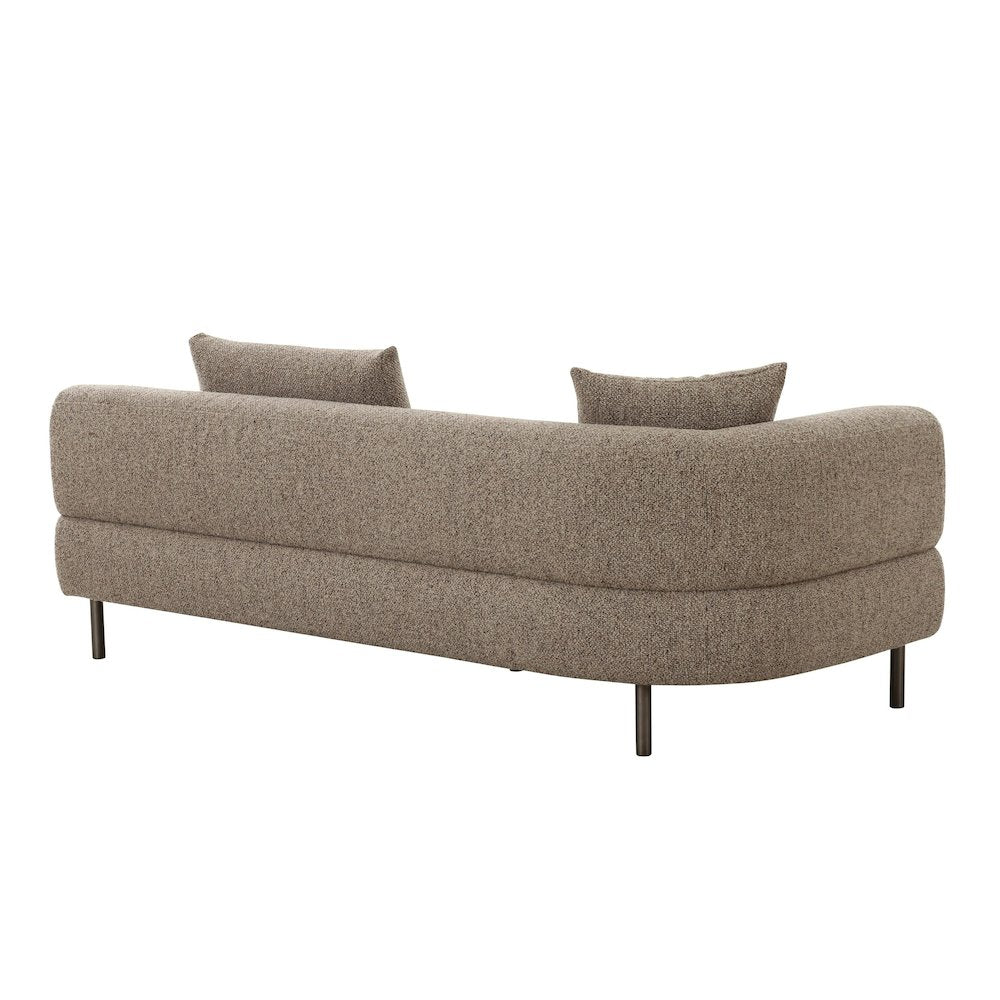 Divani Casa Plume - Modern Brown Fabric Sectional Sofa