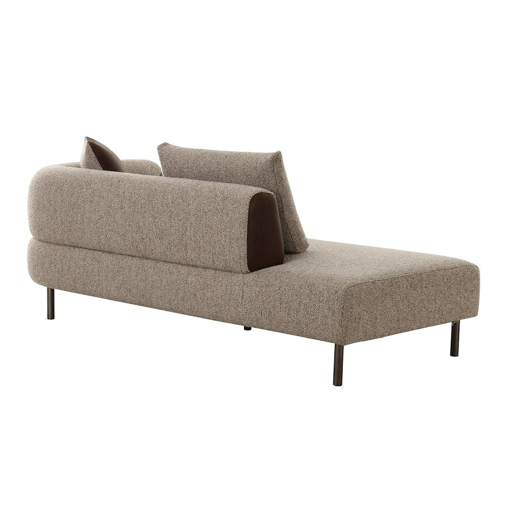 Divani Casa Plume - Modern Brown Fabric Sectional Sofa