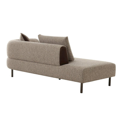 Divani Casa Plume - Modern Brown Fabric Sectional Sofa