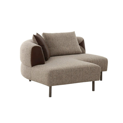 Divani Casa Plume - Modern Brown Fabric Sectional Sofa