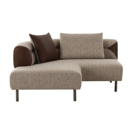 Divani Casa Plume - Modern Brown Fabric Sectional Sofa