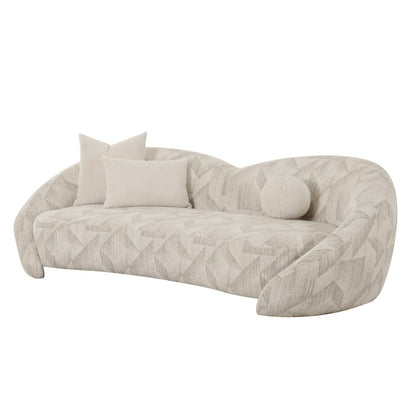 Divani Casa Gentle - Modern Beige Pattern Fabric Sofa
