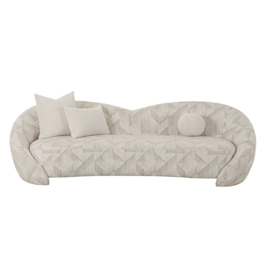 Divani Casa Gentle - Modern Beige Pattern Fabric Sofa