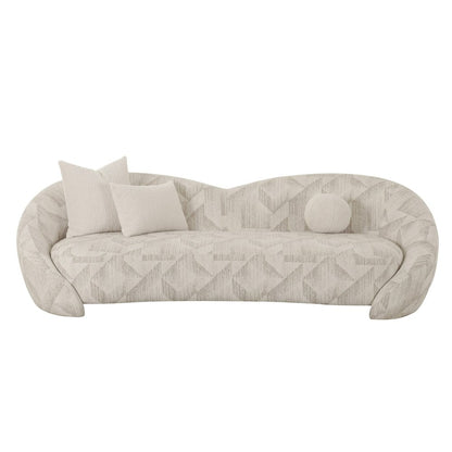 Divani Casa Gentle - Modern Beige Pattern Fabric Sofa