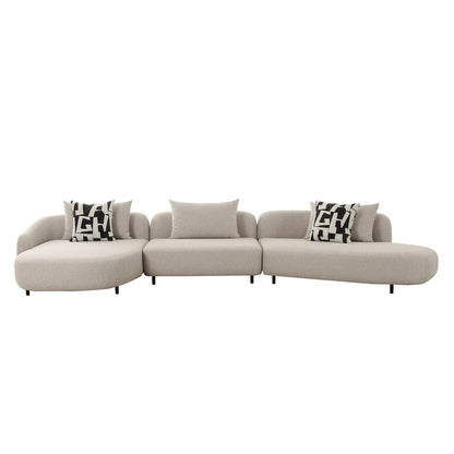 Divani Casa Marge - Contemporary Beige Sectional Sofa