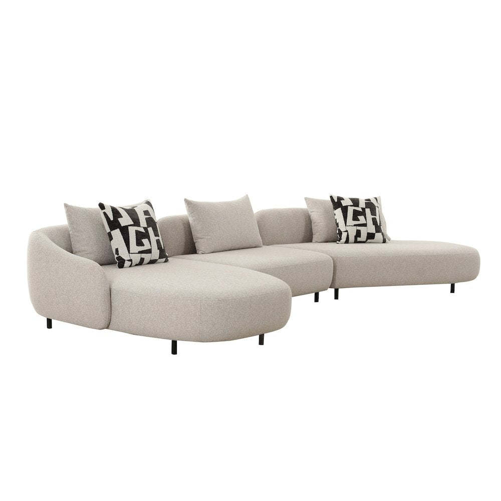 Divani Casa Marge - Contemporary Beige Sectional Sofa