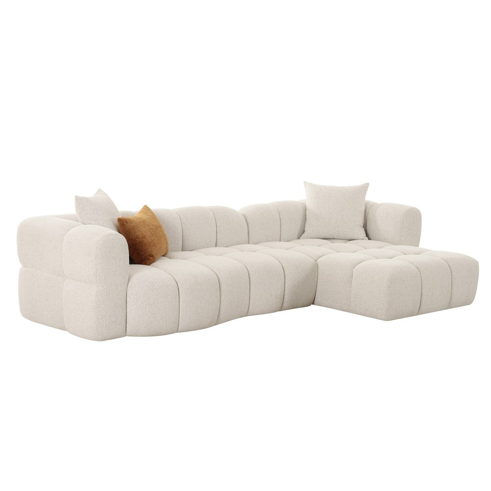 Divani Casa Freya - Modern Beige Fabric Sectional Console