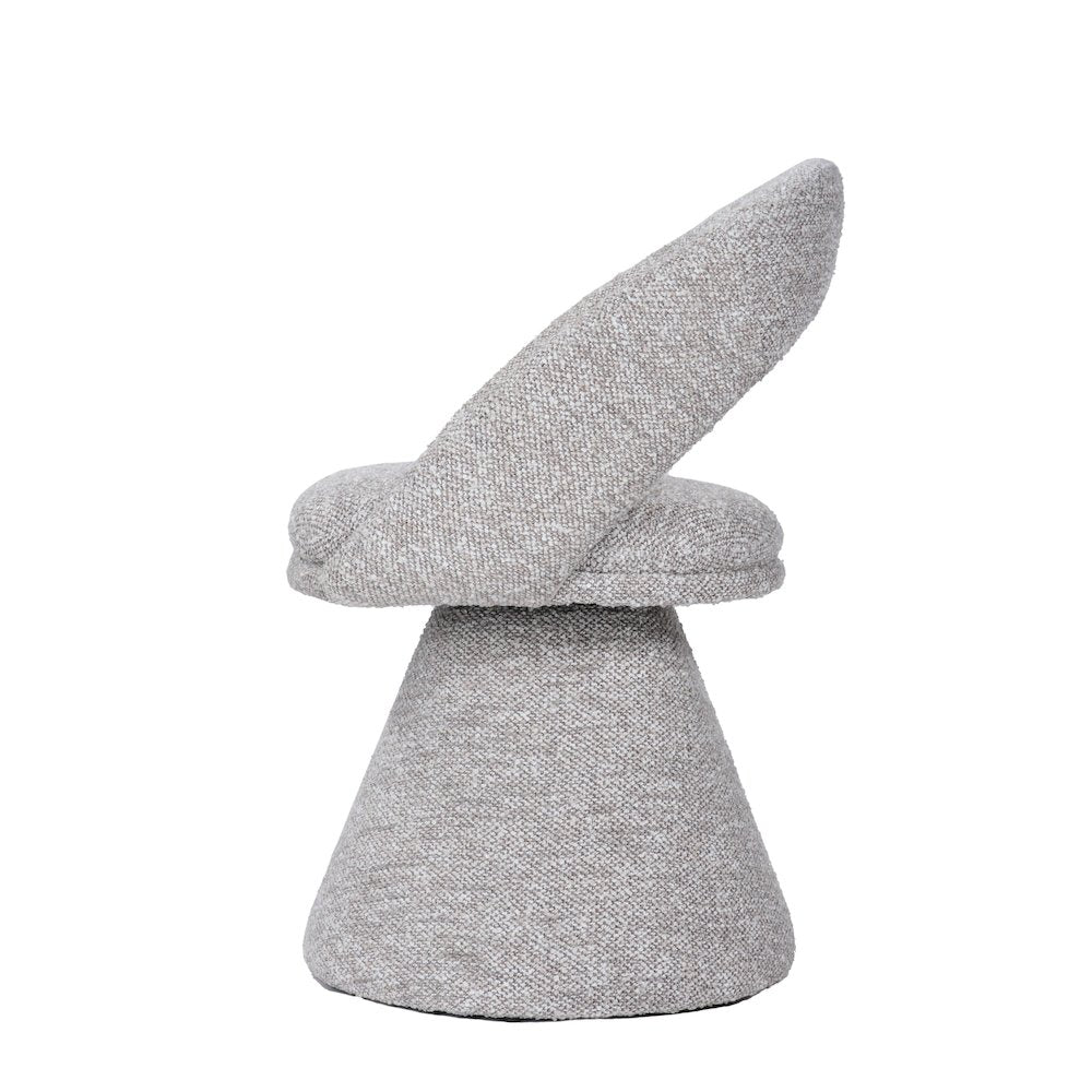 Wiles - Modern Grey Fabric Swivel Dining Chair