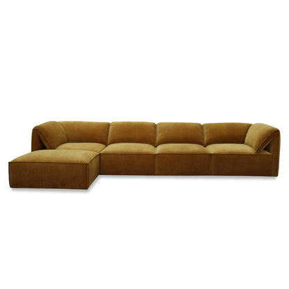 Divani Casa Gene - Modern Ochre Fabric Modular Ottoman