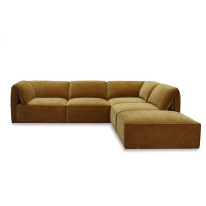 Divani Casa Gene - Modern Ochre Fabric 5-Piece Modular Sectional Sofa