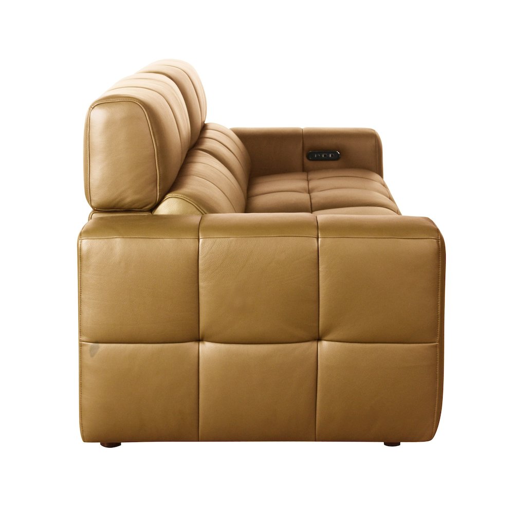 Divani Casa Chevak - Modern Brown Leather Sofa 2 Recliners