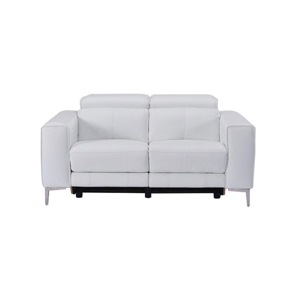 Divani Casa Chignik - Modern White Leather Sofa 2 Recliners