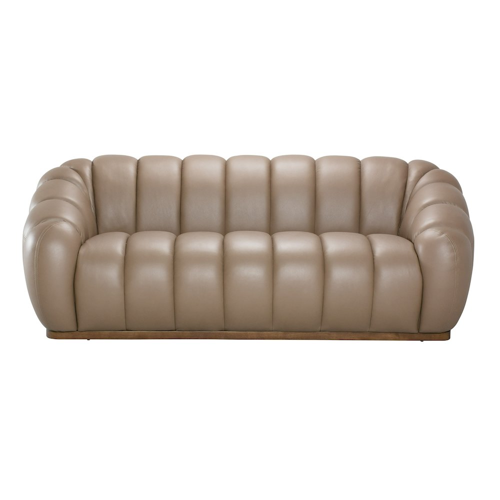 Divani Casa Ekwok - Modern Tan Leather Sofa