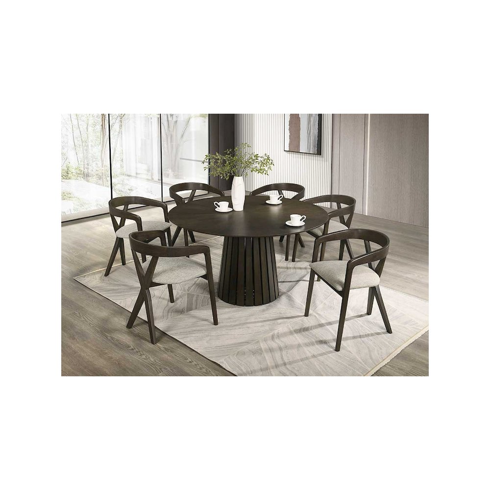 Weiss - Mid-Century Modern Wenge Round Dining Table