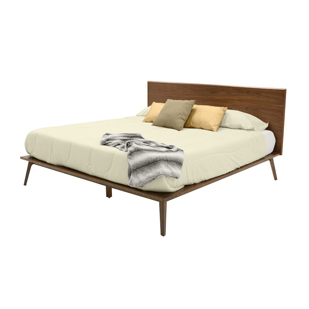 Eastern King Solid Wood Bed Frame, Mid Century Modern King Bed In Walnut