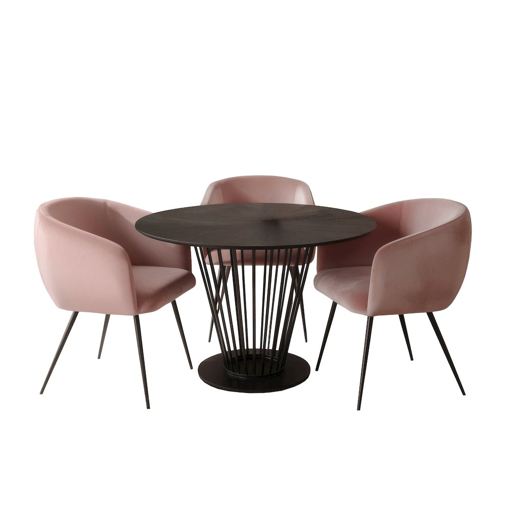 Conroy Luzerne - Modern Black Pink Dining Table Set