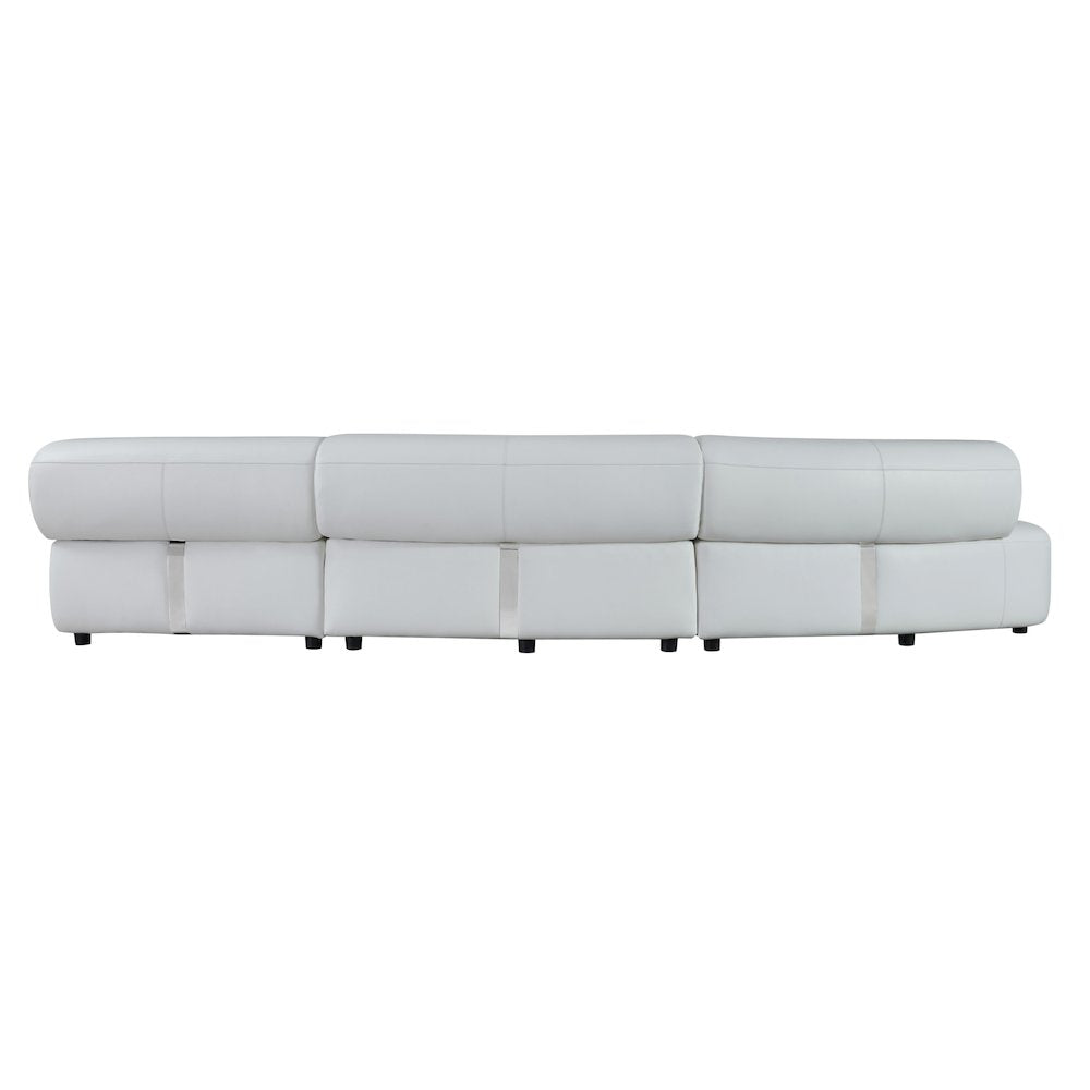 Stuart - Contemporary White Leather Left Facing Chaise Sectional Sofa