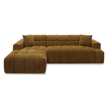 Shapiro - Modern Brown Fabric Sectional Sofa w/ Left Facing Chaise