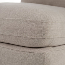 Adrian - Modern Beige Fabric Dining Chair with Castor Wheels