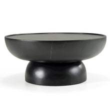 Akron - Modern Black and White Faux Marble Round Coffee Table