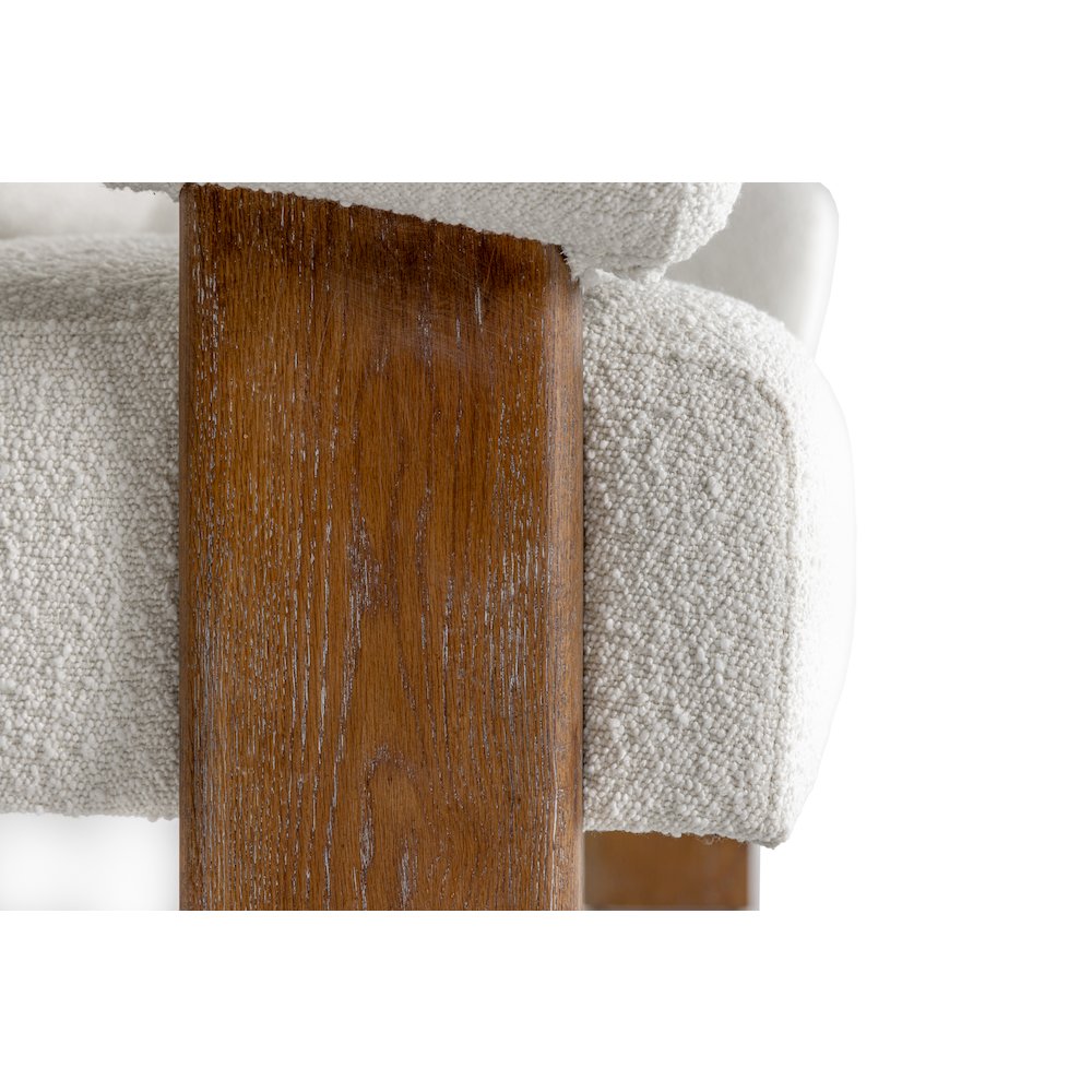 Modrest Aledo - Modern Off-White Fabric + Oak Loveseat