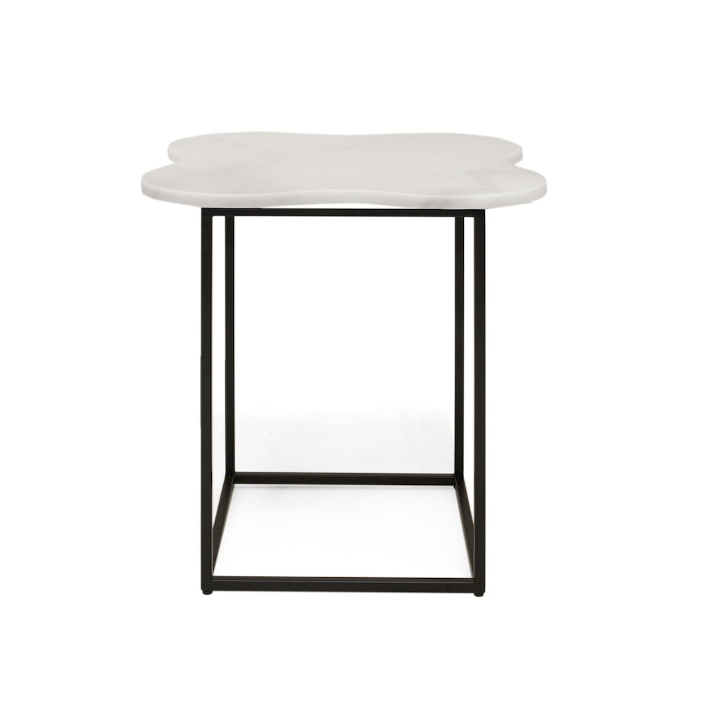 Modrest Aleidy - White Marble + Black Metal End Table