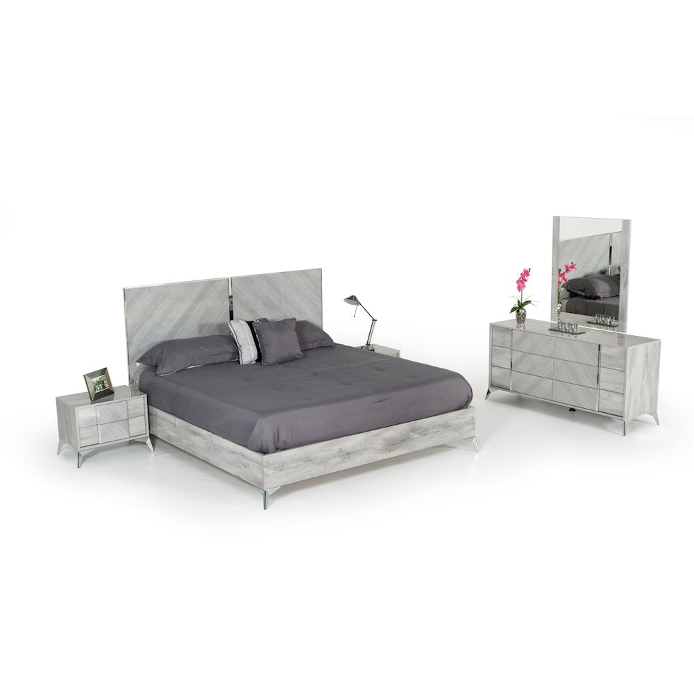 Nova Domus Alexa - Eastern King Modern Grey Bed