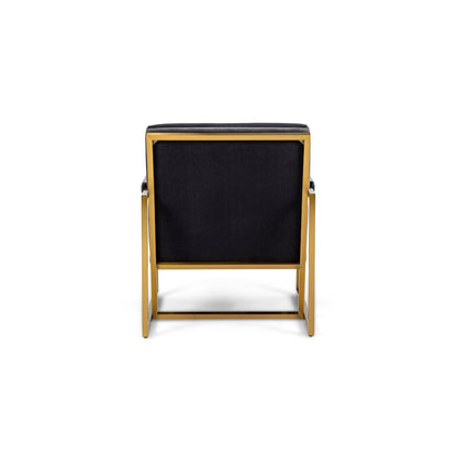 Modrest Anton - Modern Grey Velvet + Brass Accent Chair