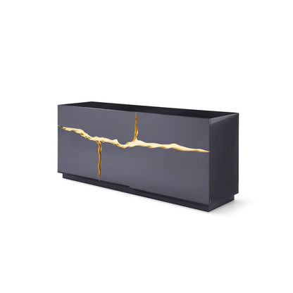 Modrest Aspen - Modern High Gloss Black & Gold Buffet