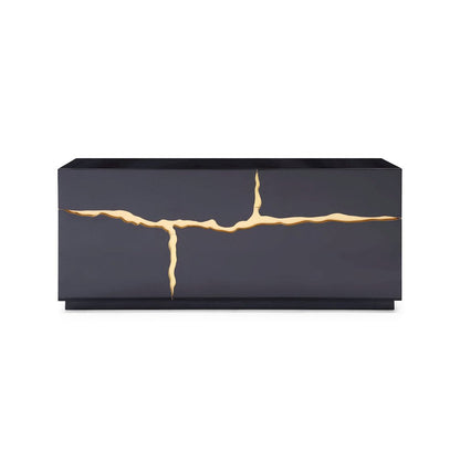Modrest Aspen - Modern High Gloss Black & Gold Buffet
