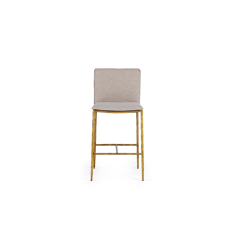 Modrest Atlanta - Modern Beige Fabric & Brass Counter Chair