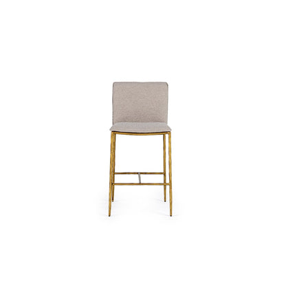 Modrest Atlanta - Modern Beige Fabric & Brass Counter Chair