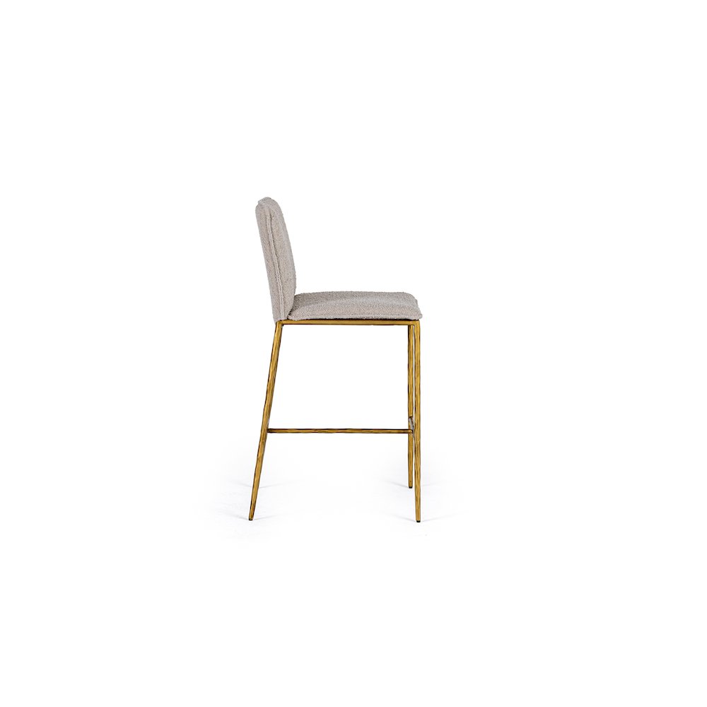 Modrest Atlanta - Modern Beige Fabric & Brass Counter Chair