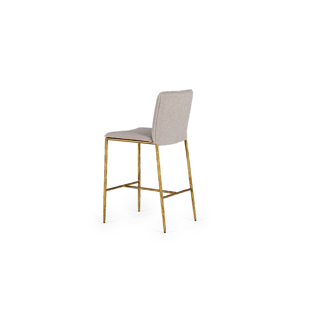 Modrest Atlanta - Modern Beige Fabric & Brass Counter Chair