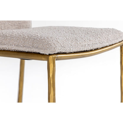 Modrest Atlanta - Modern Beige Fabric & Brass Counter Chair