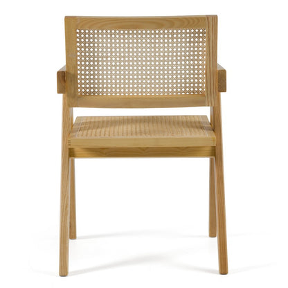 Modrest Aurora Modern Light Rattan and Natural Ash Dining Arm Chair