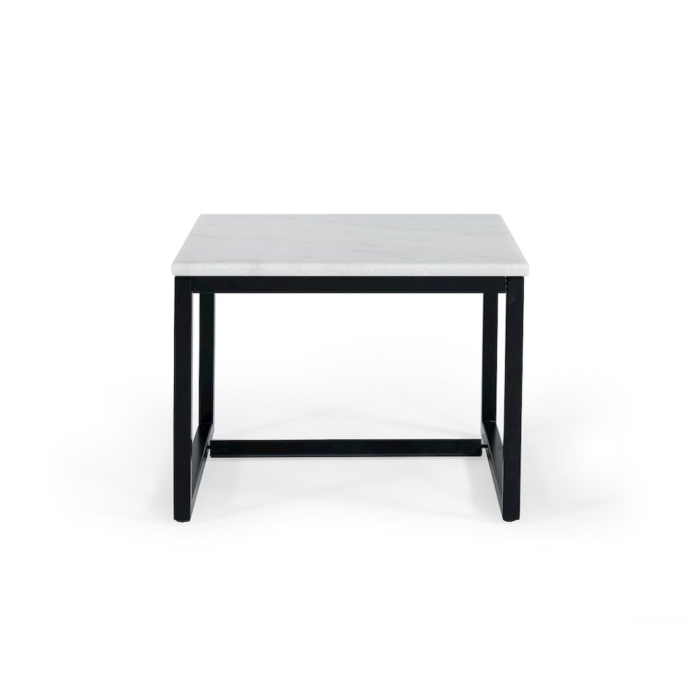 Modrest Baca - White Marble + Black Metal End Table