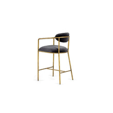 Baird - Modern Grey Velvet Brass Counter Chair