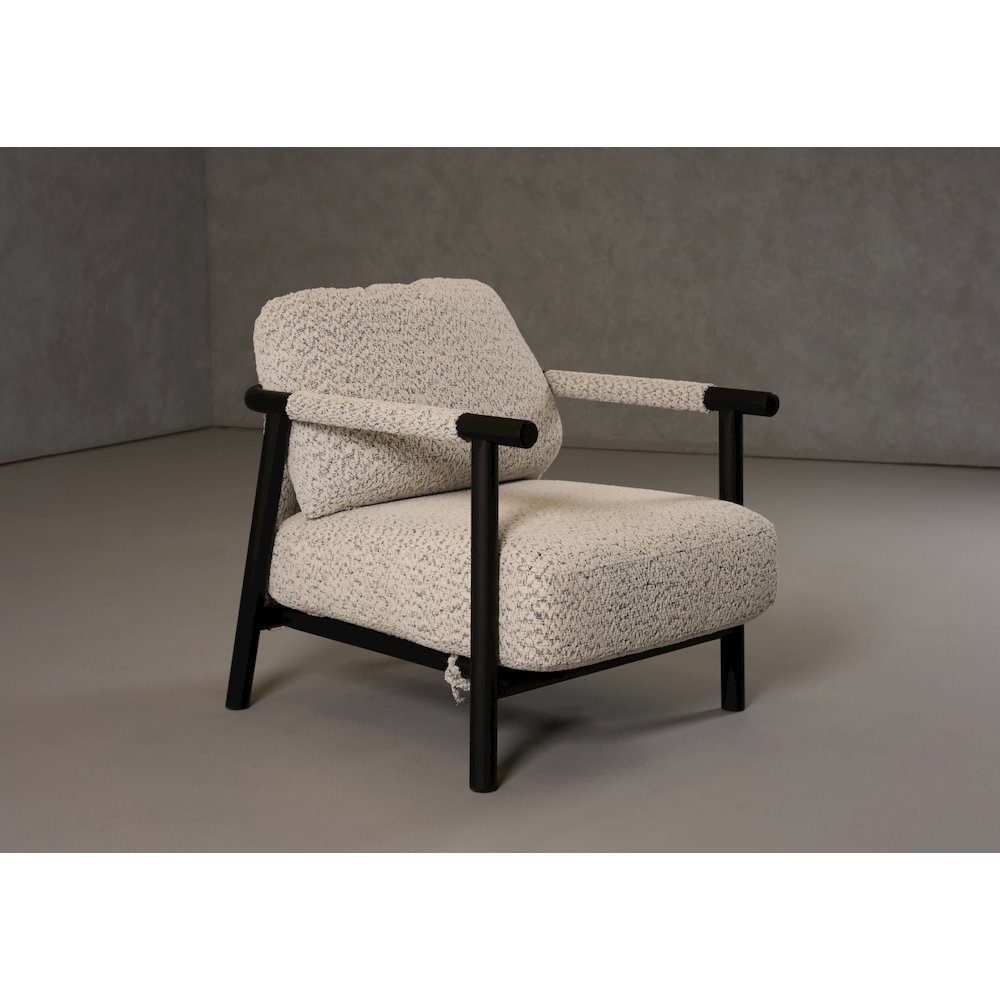 Modrest Balko - Modern Grey Fabric + Black Accent Chair