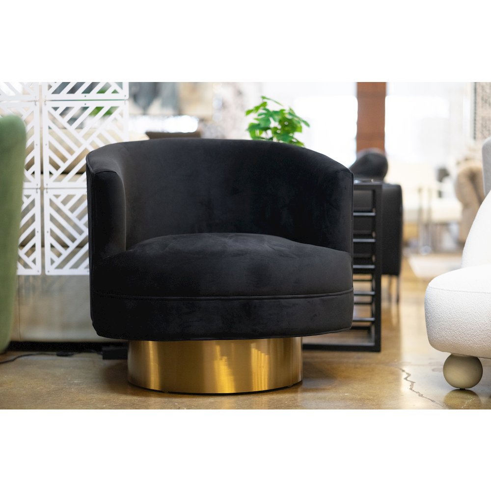 Divani Casa Basalt - Modern Black Fabric Accent Chair