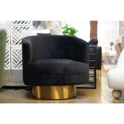 Divani Casa Basalt - Modern Black Fabric Accent Chair